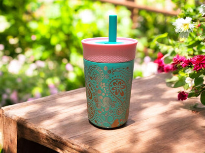 12oz Kid’s Leakproof Paisley Tumbler